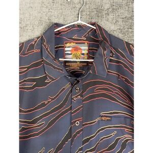 Retro Rifle Tiger Shirt Mens 2XL Party Summer Safari Vacations Resort Hawaii